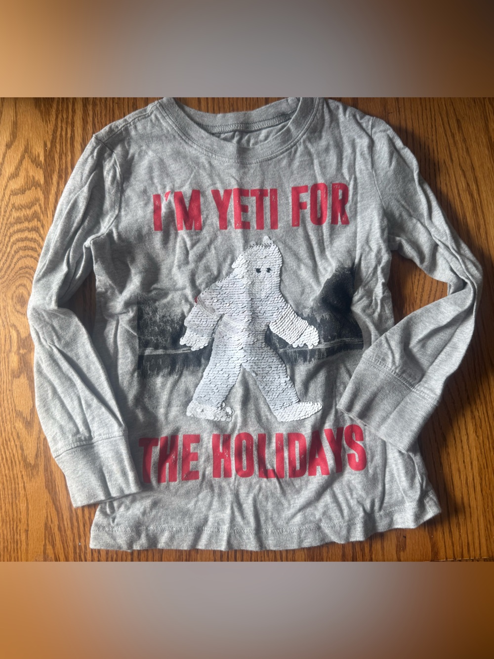 OshKosh B'gosh Gray Long-Sleeve 'I'm Yeti For The Holidays' Tee